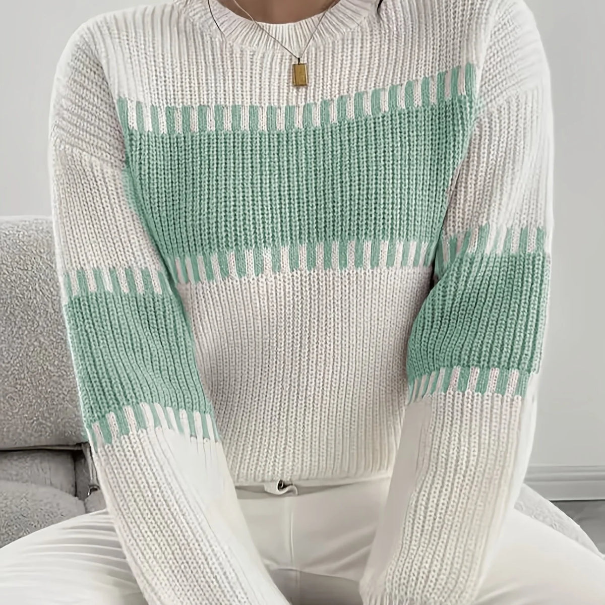 Adelaide | Colour-Block Striped Sweater 11