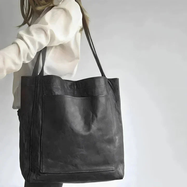 Black Structured Heritage Tote Bag