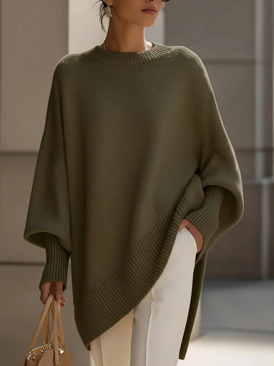 Piper oversized knit sweater, drape detail