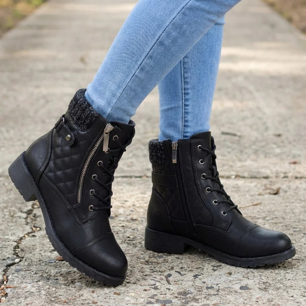 Ellie leather ankle boots, back view