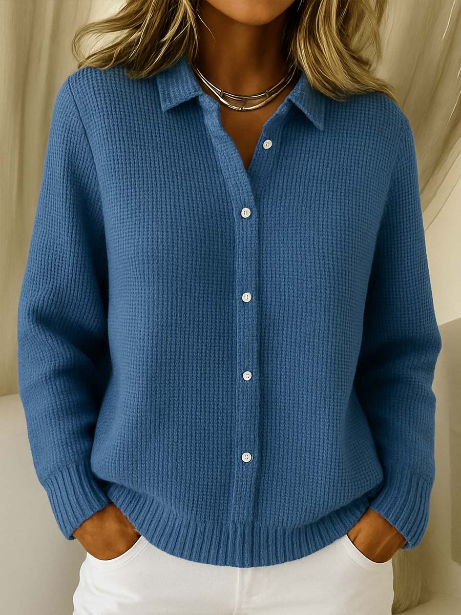Navy Turtleneck Oversized Effortless Cardigan