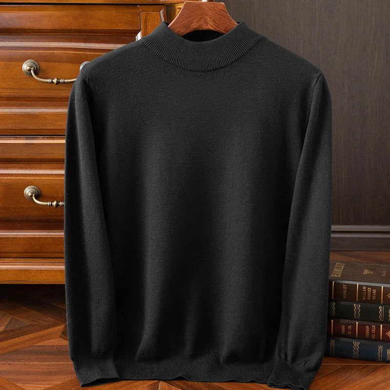 Micah mock neck sweater, ribbed cuff detail