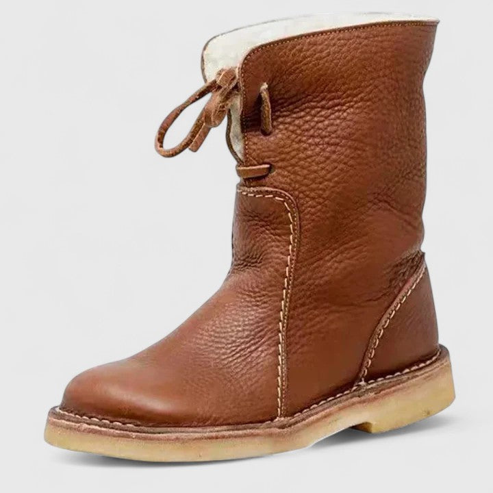 Women's cushioned comfort boots in brown