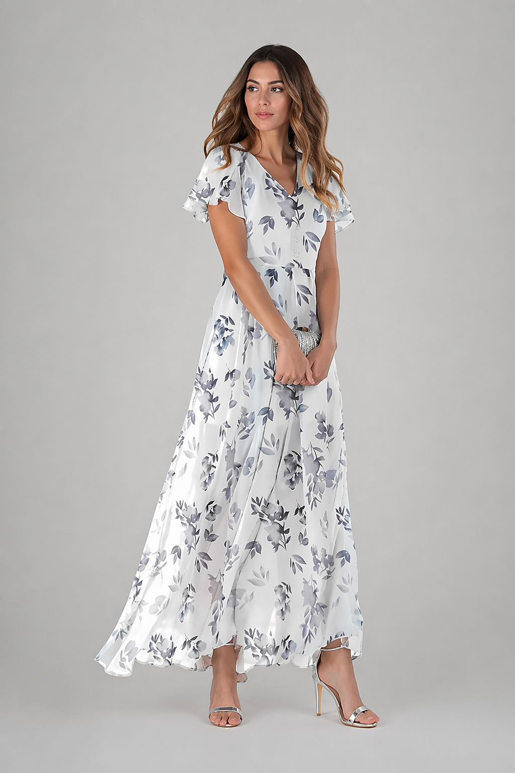 Floral Maxi Dress With Ruffle Details 8