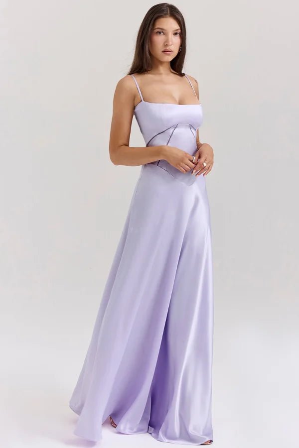 Gina | Corset Maxi Dress Silky Satin Elegant Fit 12
