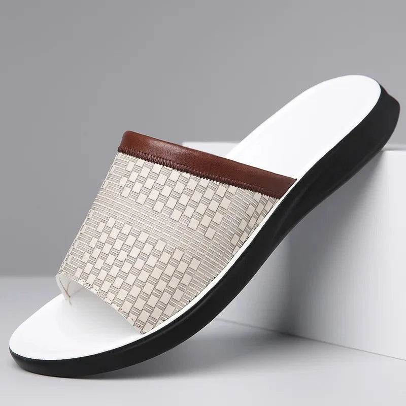 Simon slip-on sandals, close-up