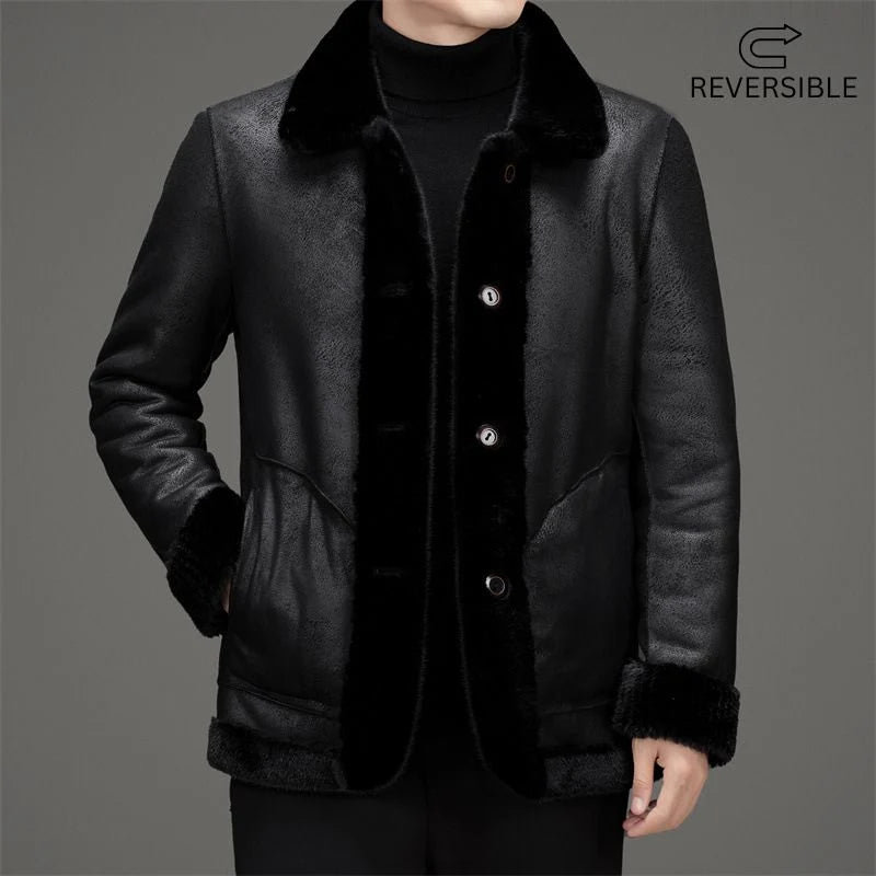Men's reversible faux fur jacket