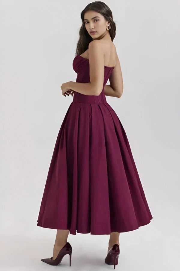 Lara | Midi Dress Sculpted Bodice Voluminous Skirt 12