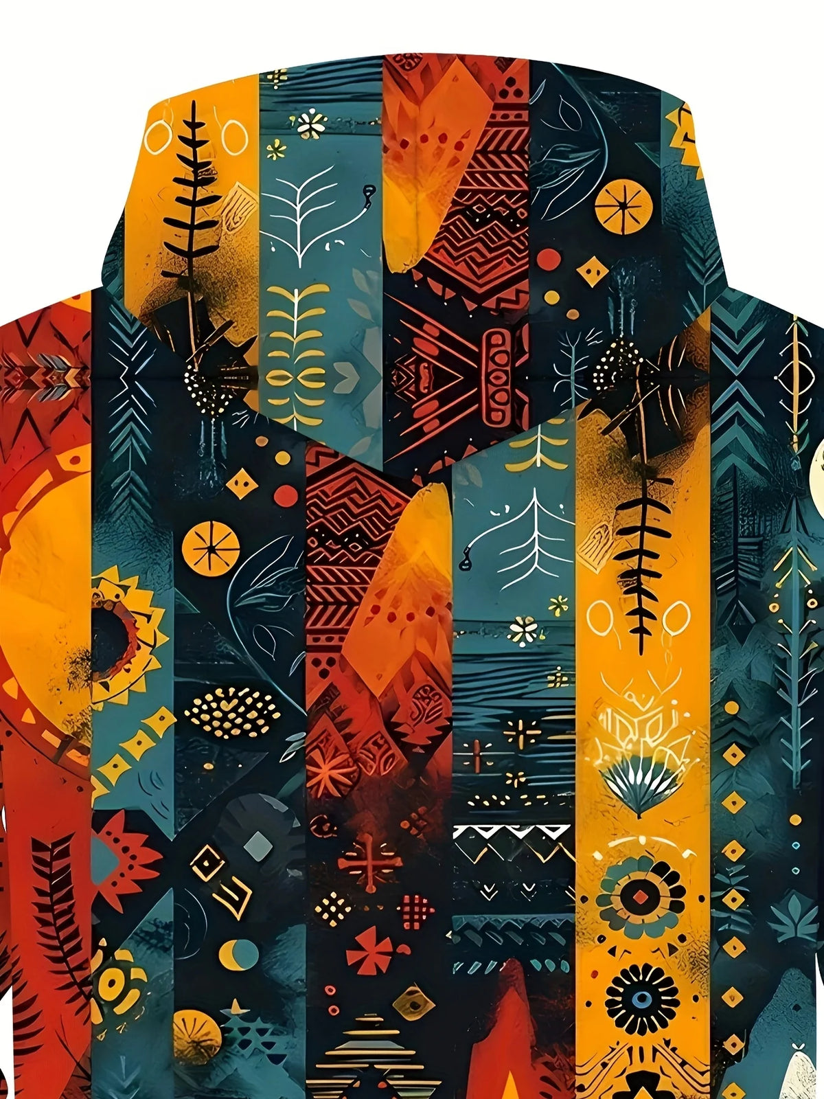 Men's Printed Hooded Jacket, Artful Fall Outerwear