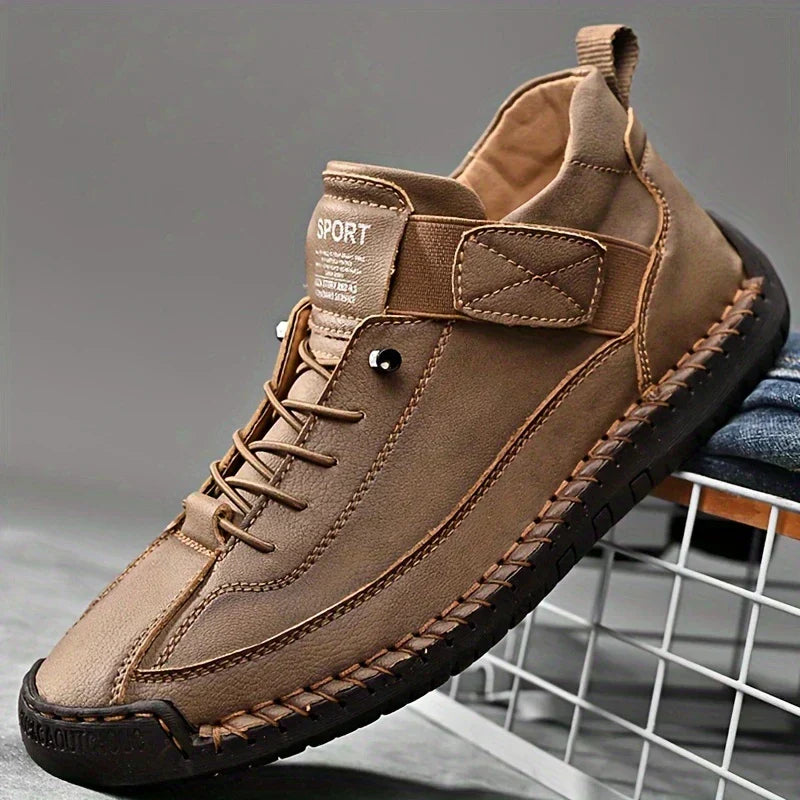 Women's brown wide toe box slip-on sneakers