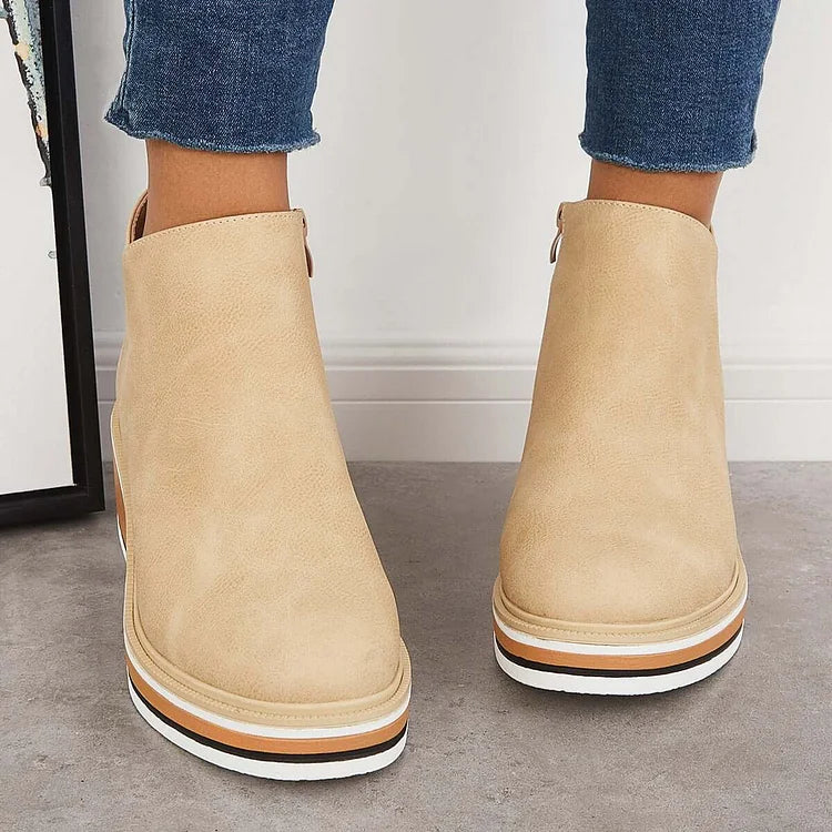 Women's Platform Ankle Boots, Sleek Block Heel Style
