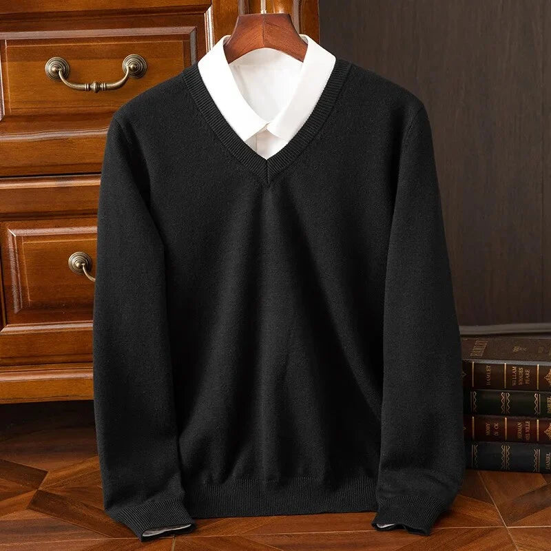 Peyton cashmere V-neck sweater in pink