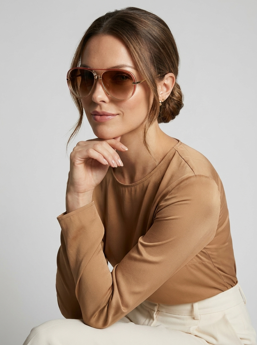 black Oversized Aviator Sunglasses