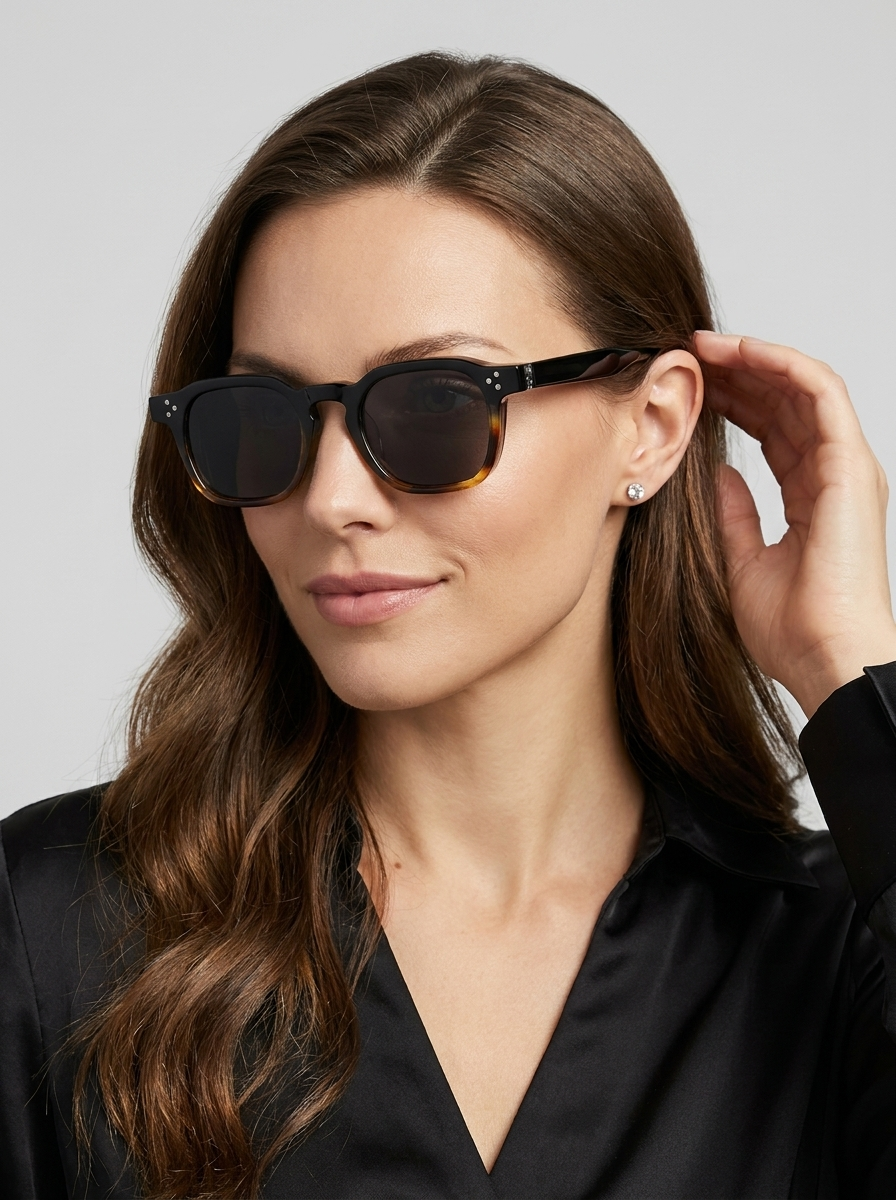 brown Bold Retro Acetate Sunglasses