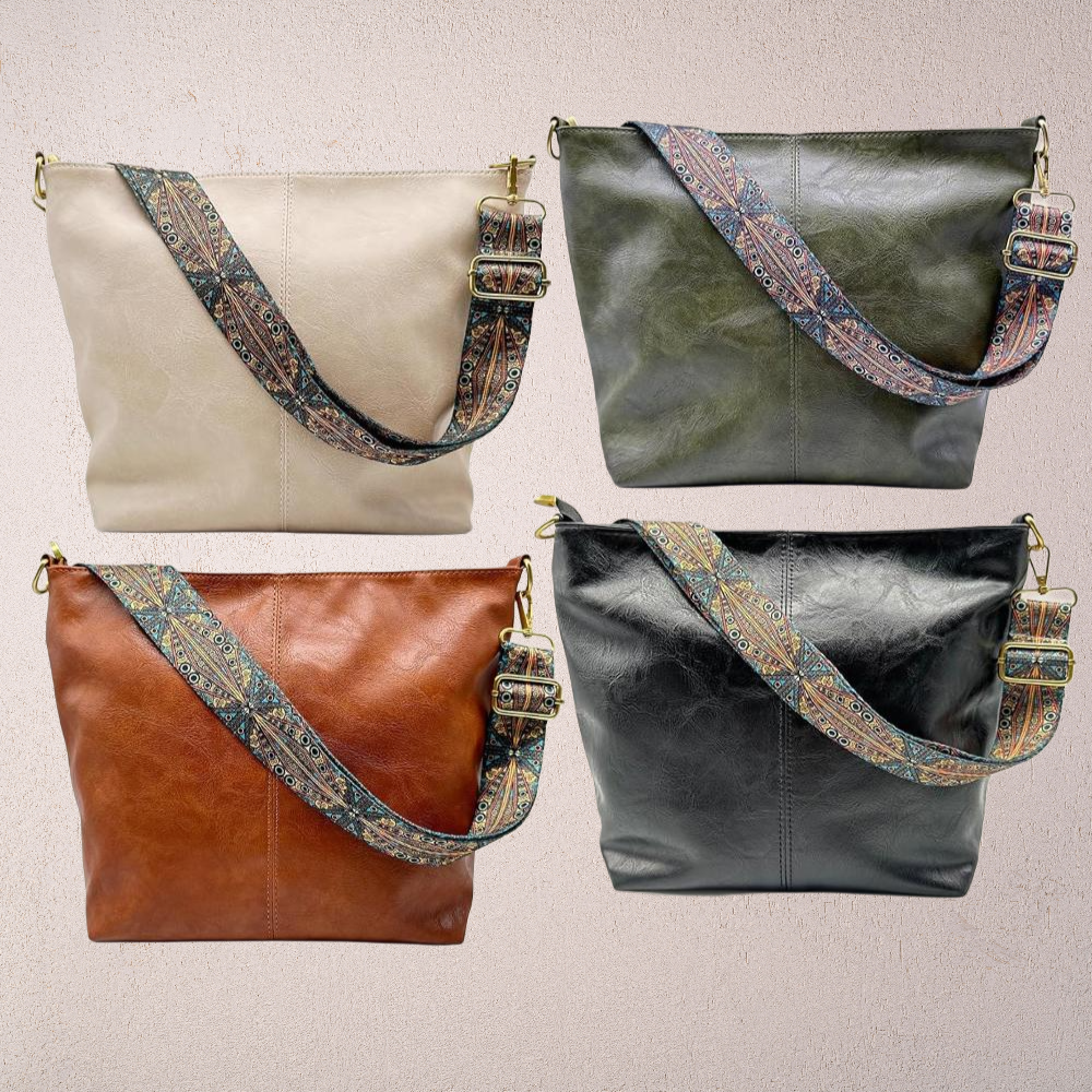 Green Elegant Strap-Detail Tote Bag