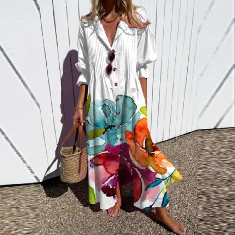 Sophie | Floral Maxi Dress Long Sleeve Boho Style 6