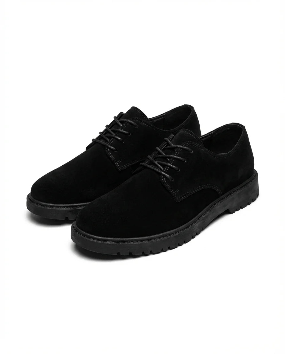 Joseph suede Chukka boots worn, lifestyle shot