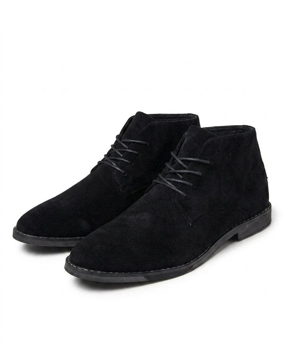 Men's brown suede desert boots, side view