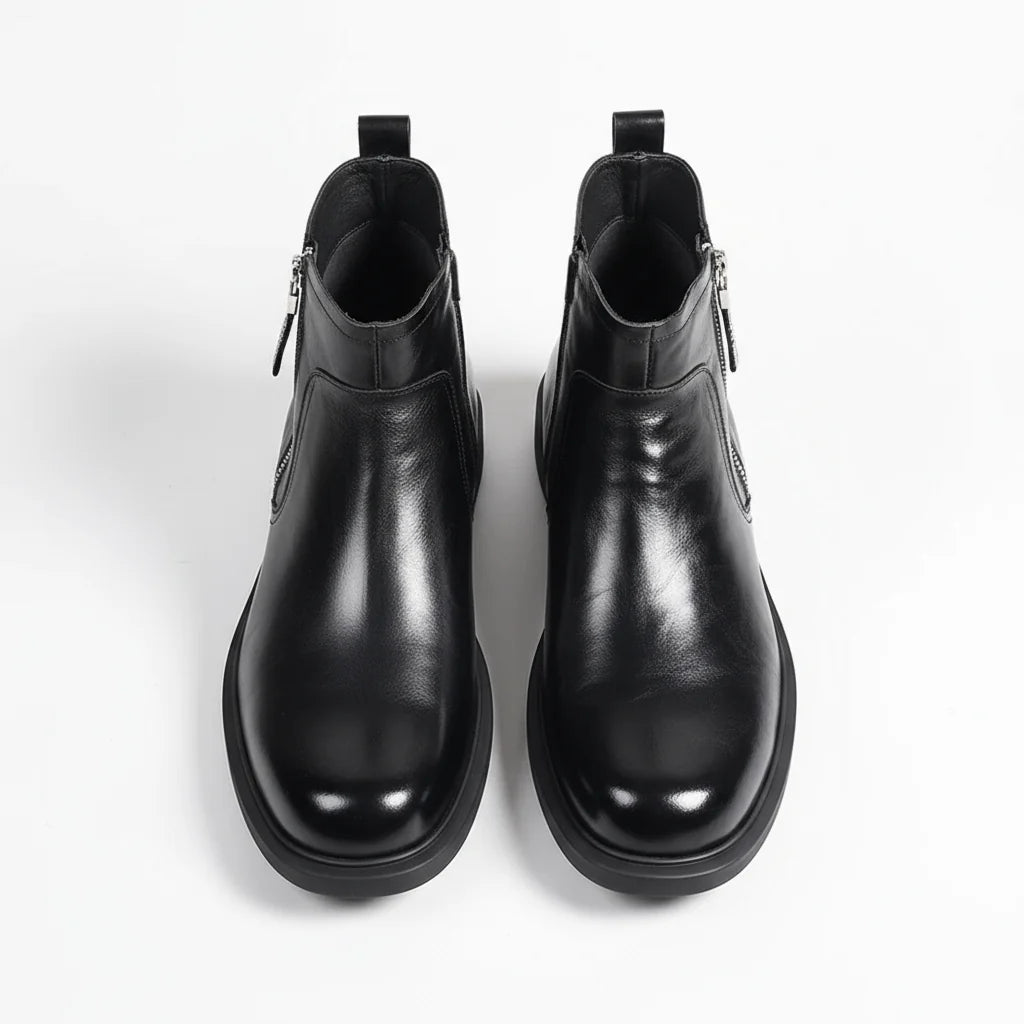 Vincent leather boots, close-up