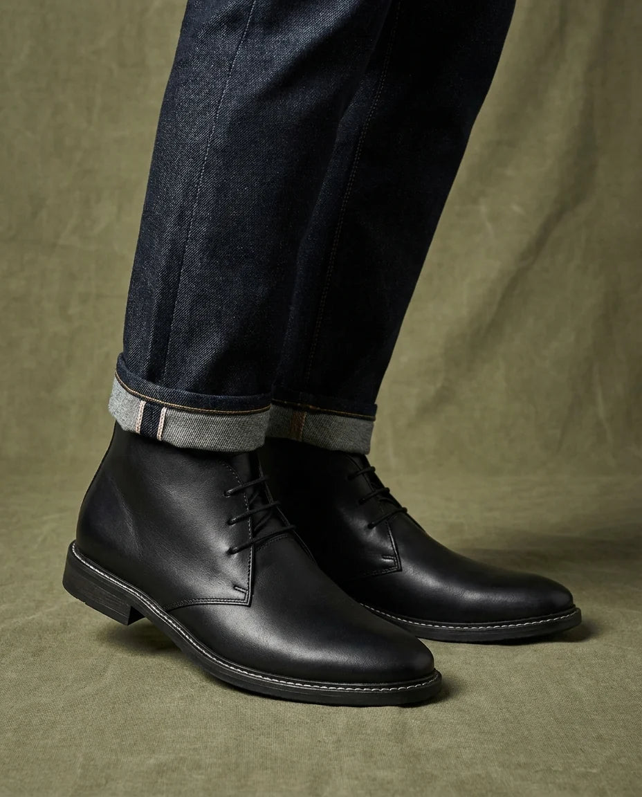 Aiden leather hiking boots, close-up