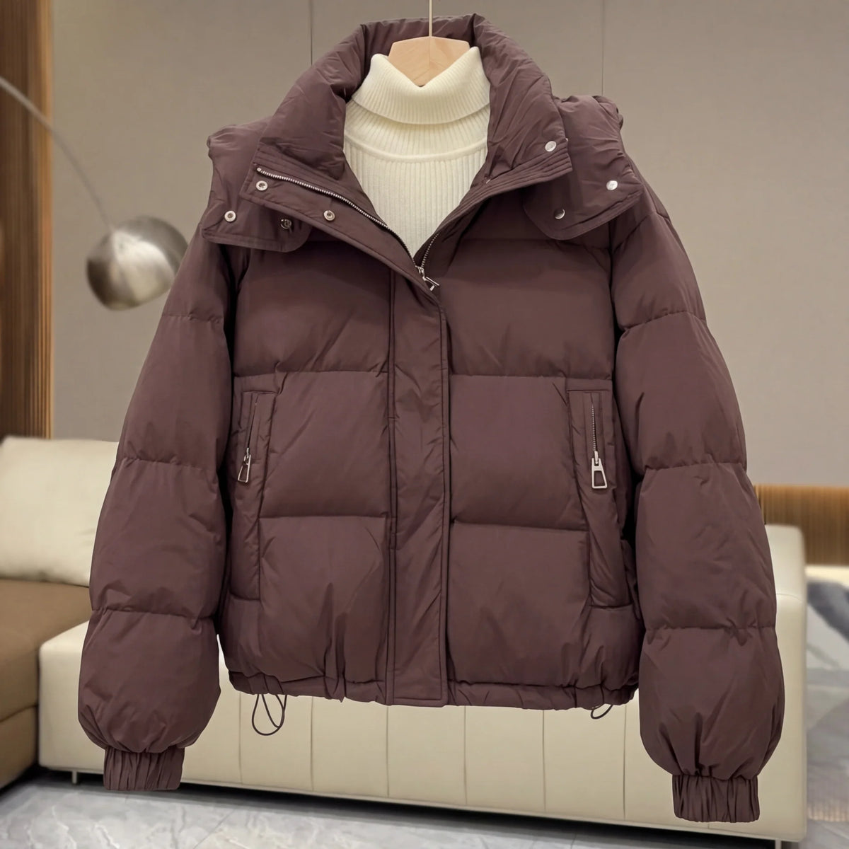Margaret quilted puffer in pink