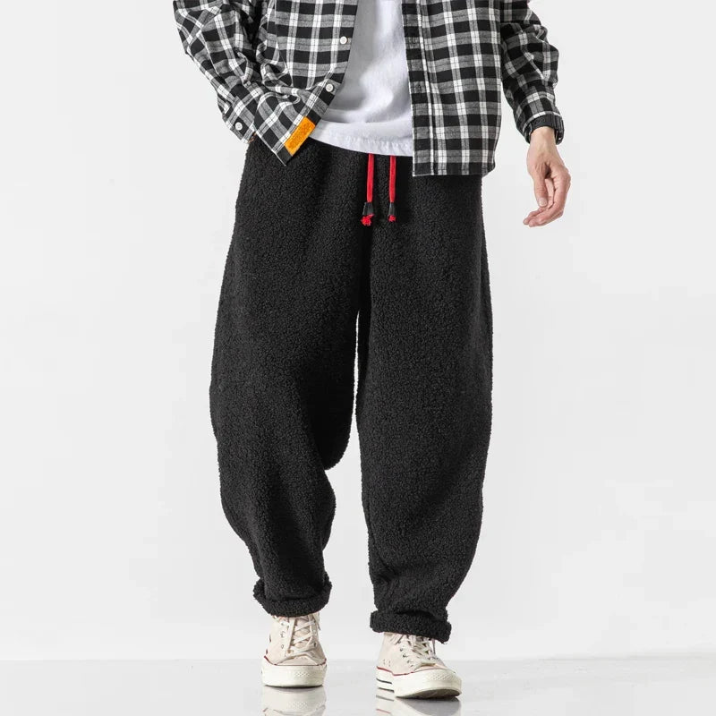 Parker fleece jogger pants, back view