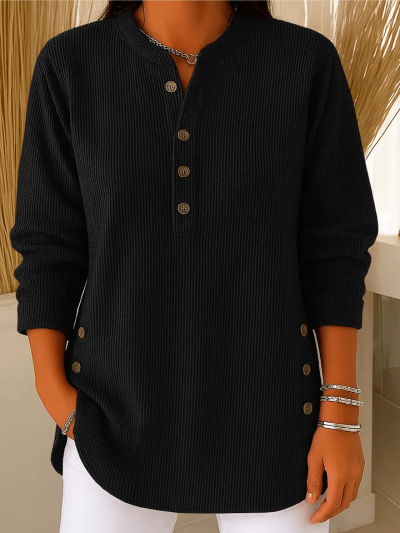 Women's pullover sweater with bow detail in black