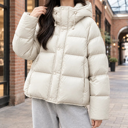 Women's gray quilted jacket, relaxed hip-length fit