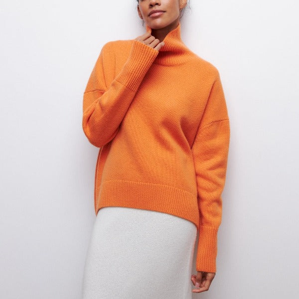 Women's comfortable sweater in orange