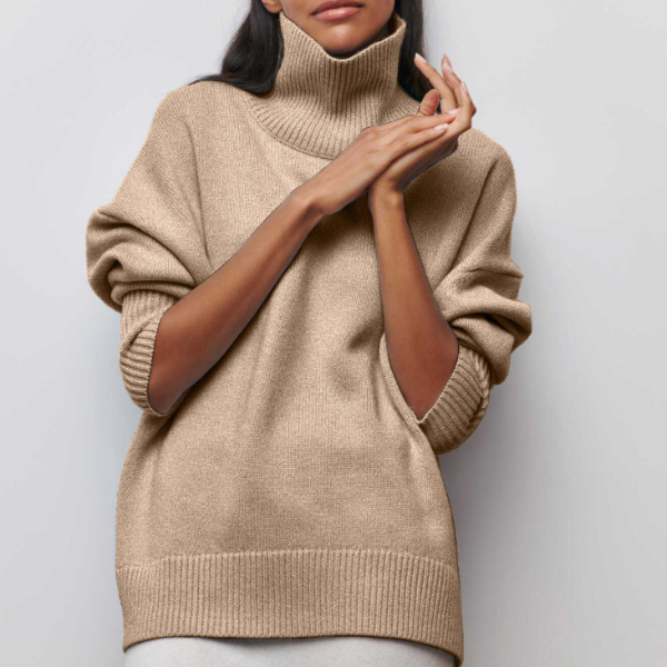 Women's comfortable sweater in beige