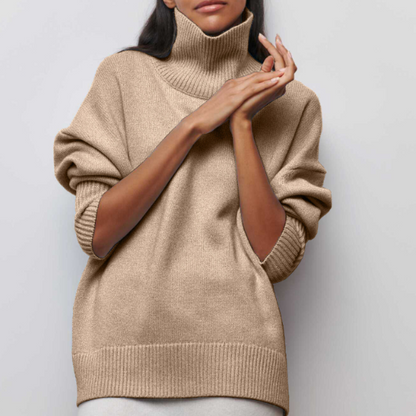 Women's comfortable sweater in beige