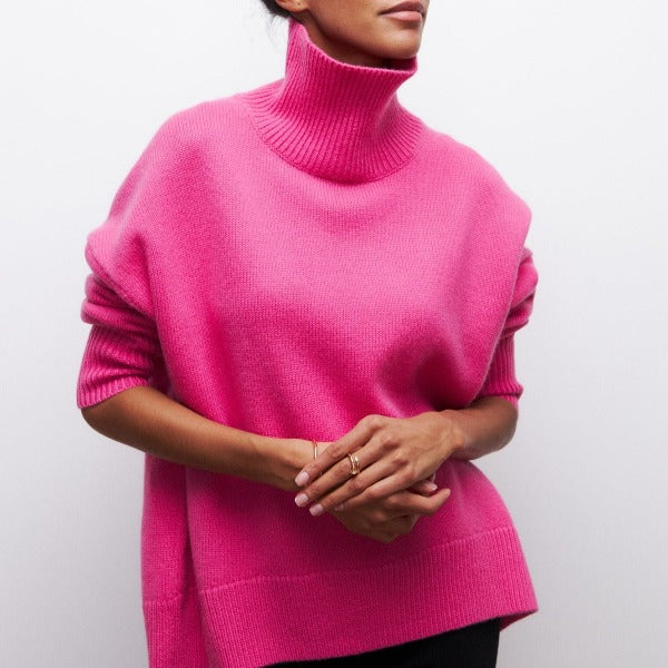 Women's comfortable sweater in pink