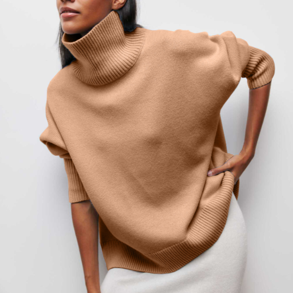 Women's comfortable sweater in khaki