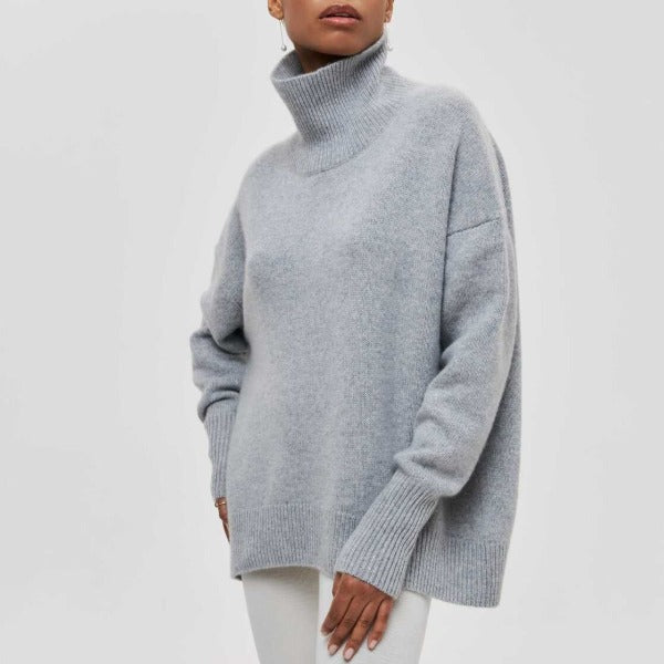 Women's comfortable sweater in gray