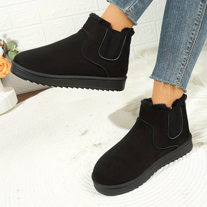 Cozy Platform Ankle Boots with Elastic Panels – view 6