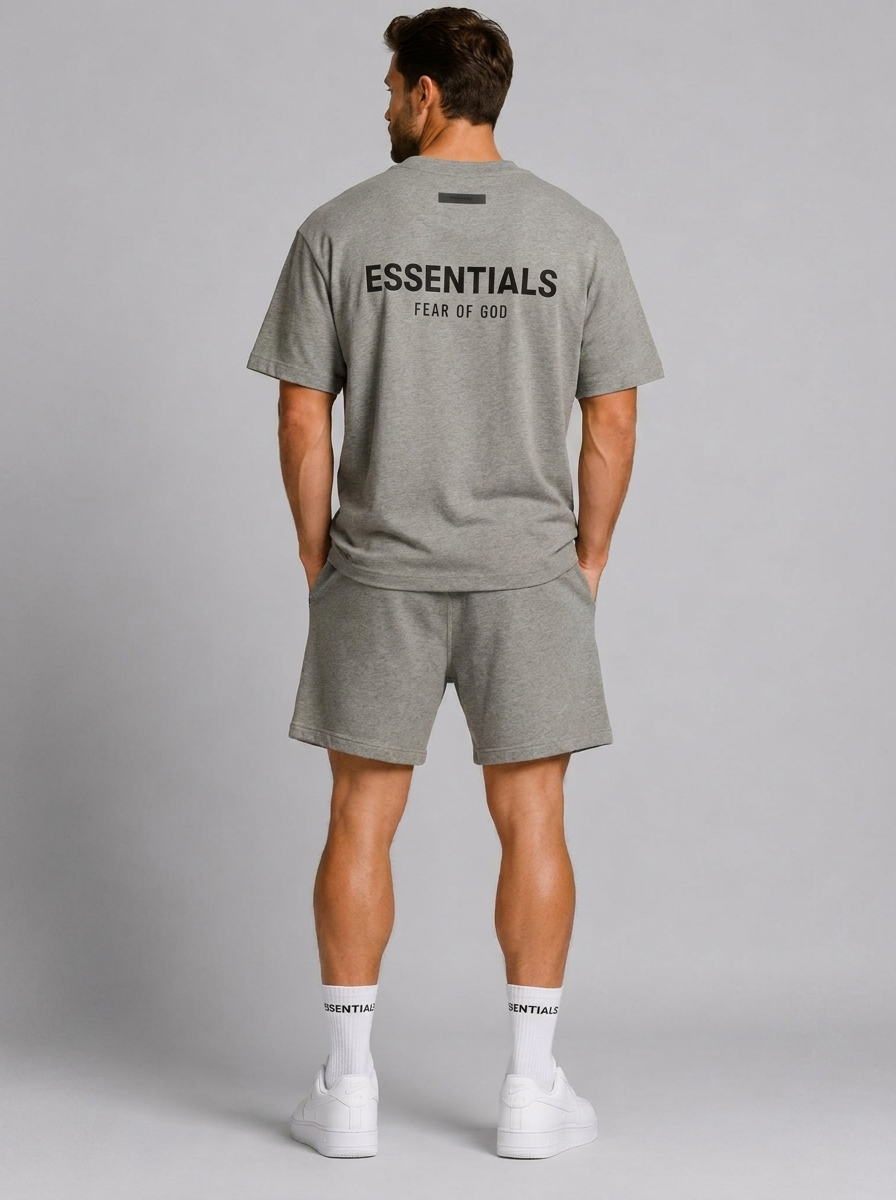 Men's dark gray T-Shirt & Shorts Matching Set for Summer