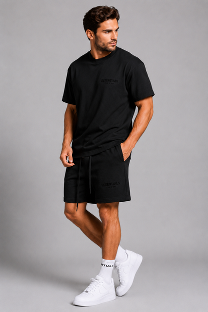 Men's dark gray T-Shirt & Shorts Matching Set for Summer