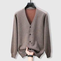 Tristan | Men's Cashmere Blend V-Neck Cardigan with Five-Button Front