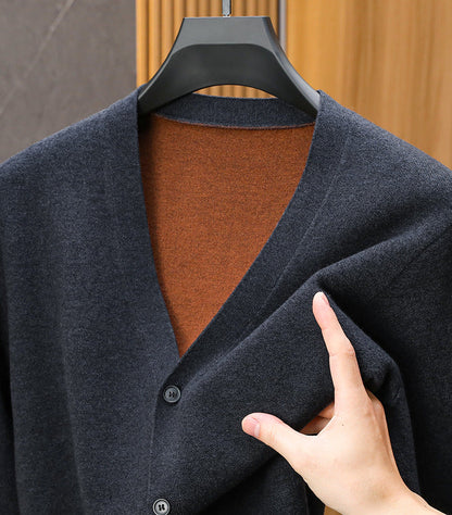 Men's cashmere blend v-neck cardigan