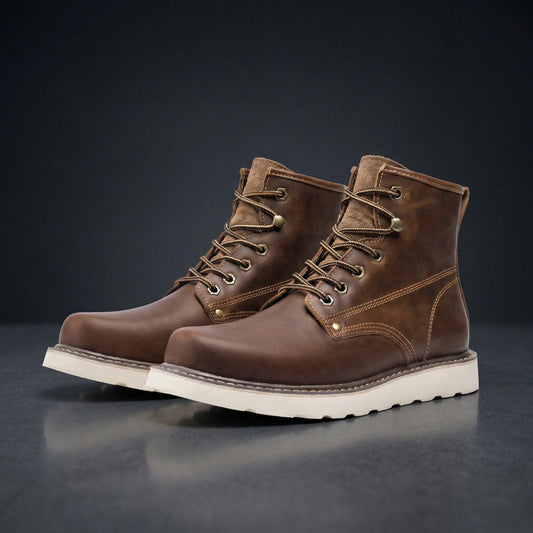 Victor classic leather boots, front view