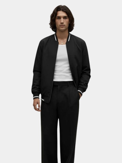 Oversized Button-Front Bomber Jacket with Set-In Pockets – view 2