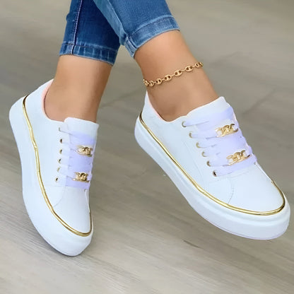 Alex | Sneakers Lace-Up Chic Metallic Accents 0