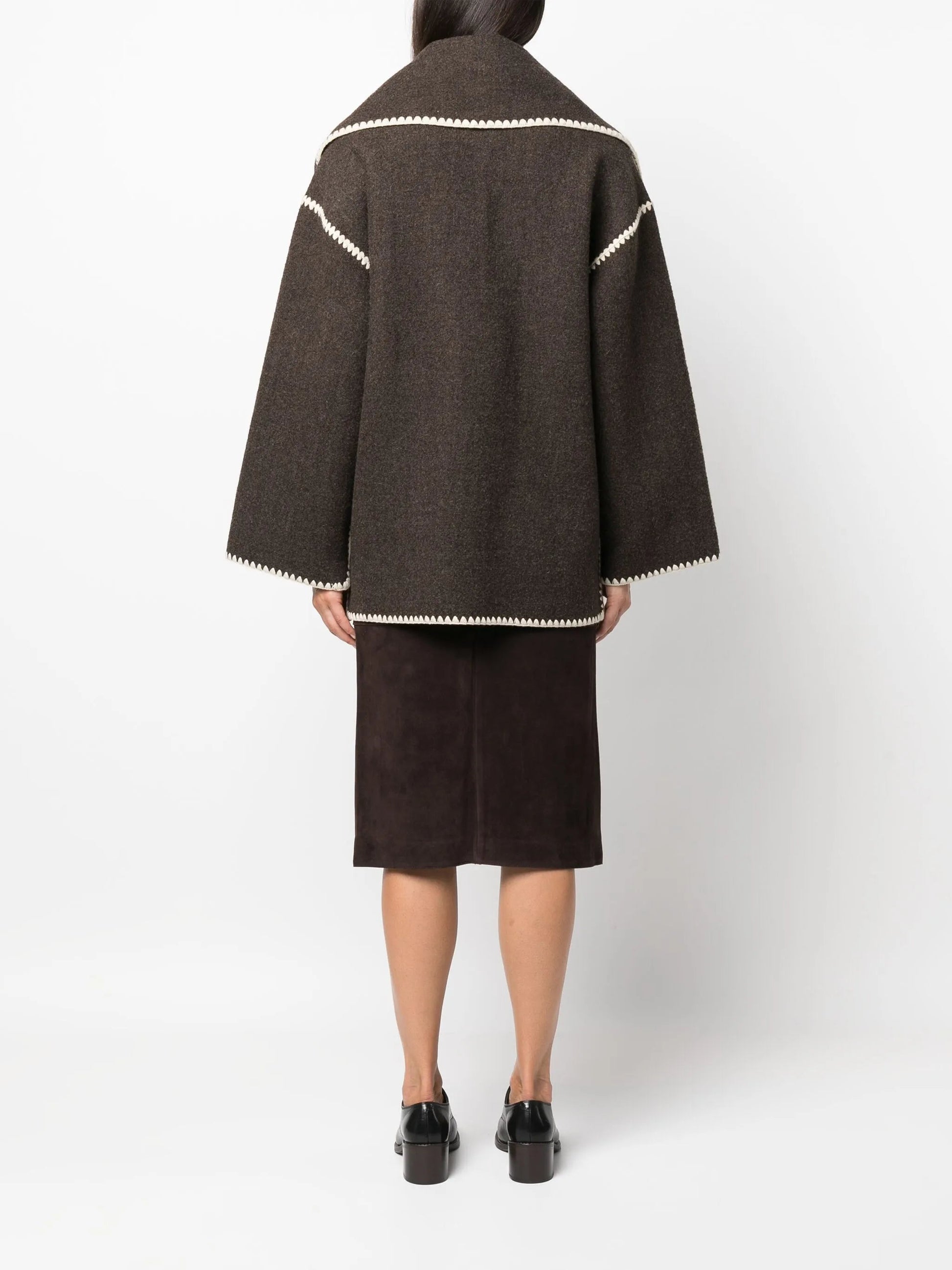 Vintage Scarf-Collar Jacket, Mid-Thigh Length – view 5