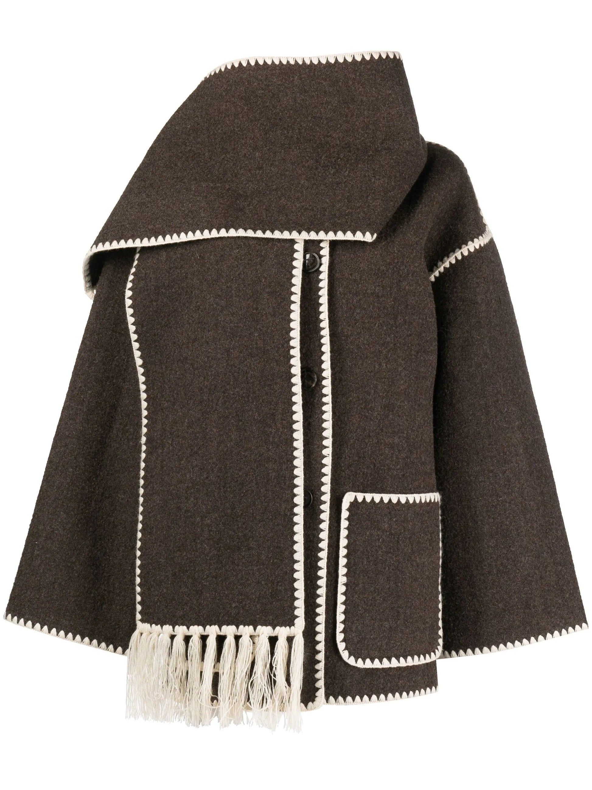 Vintage Scarf-Collar Jacket, Mid-Thigh Length – view 7