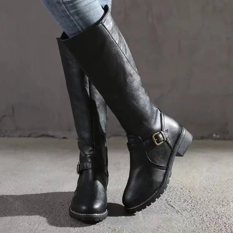 Classic Leather Knee-High Boots