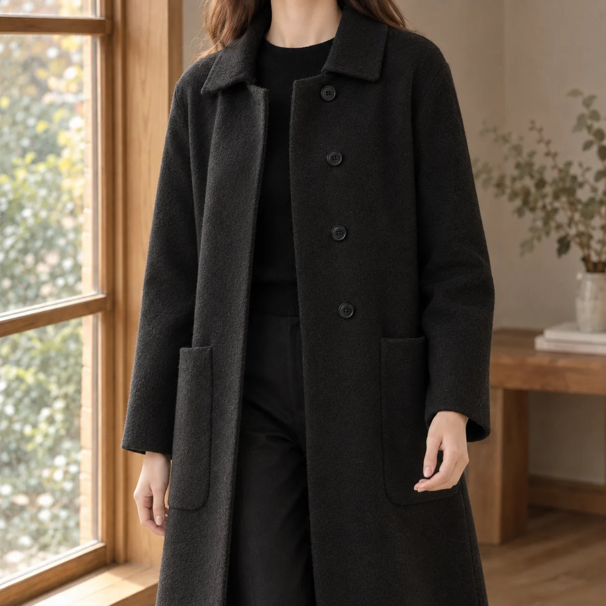 Addison wool coat in camel