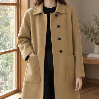 Addison wool coat, patch pocket detail