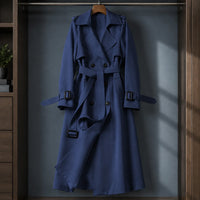 Sophia | Women's Double-Breasted Belted Overcoat with Buckle Cuffs
