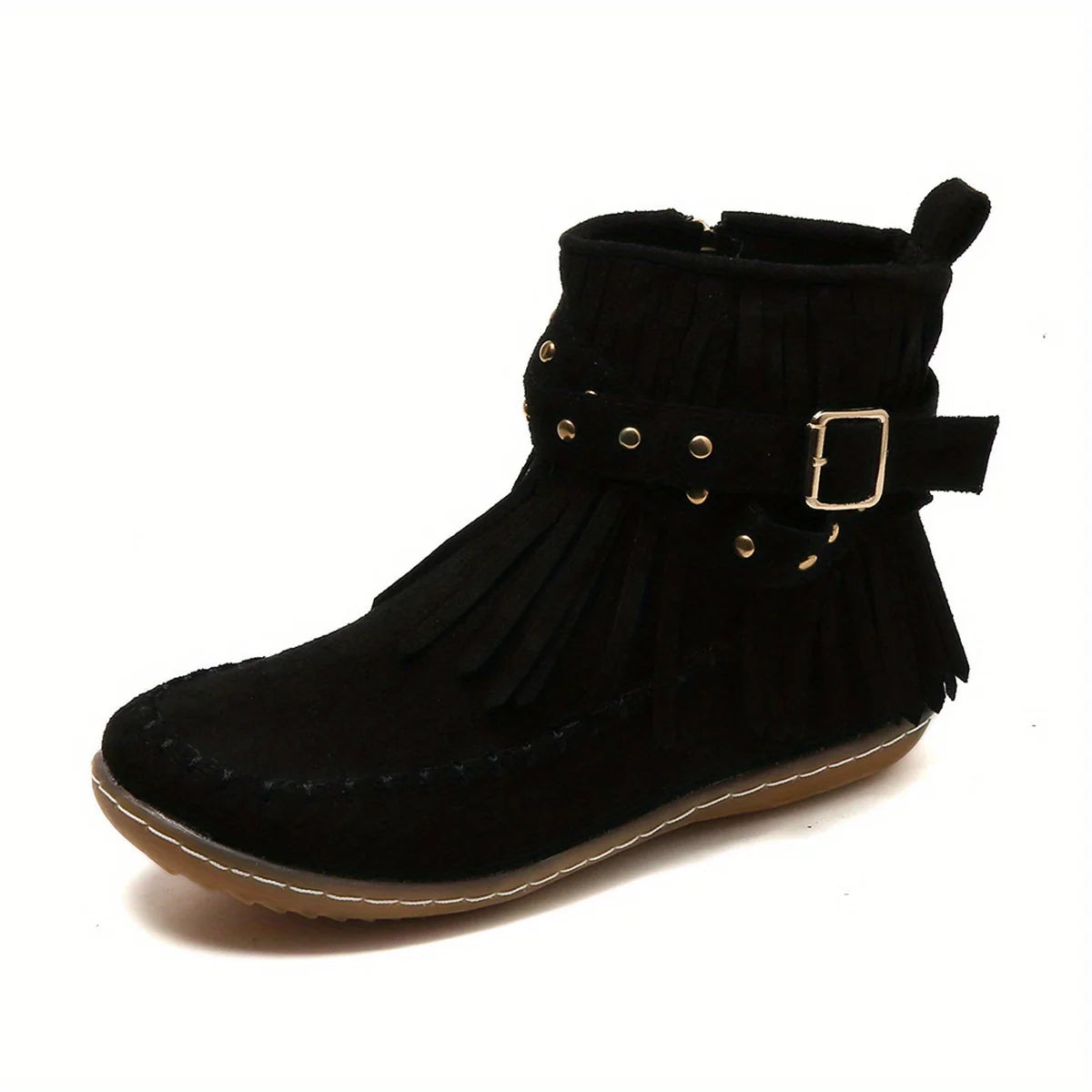 Women's Western Ankle Boots, Fringed Fall Footwear