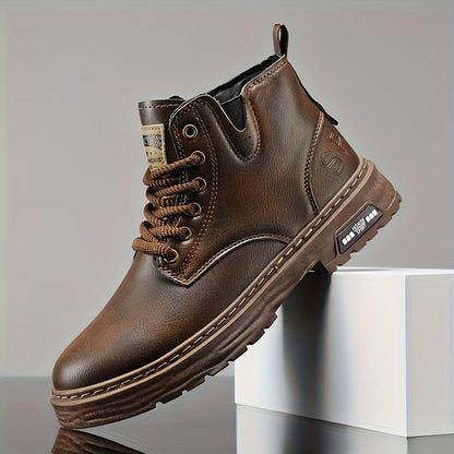 Rugged Lace-Up Ankle Boots with Side Zipper – view 5
